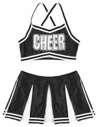 Womens Cheerleader Costume Cheer High School Girl Cosplay Fancy Dress Mini Skirt - Picture 30 of 121