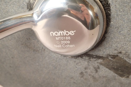 Neil Cohen Nambe Mt0188 Post Modern 2 Tier Cake Pie Plant Stand Stone & Chrome - Picture 9 of 12