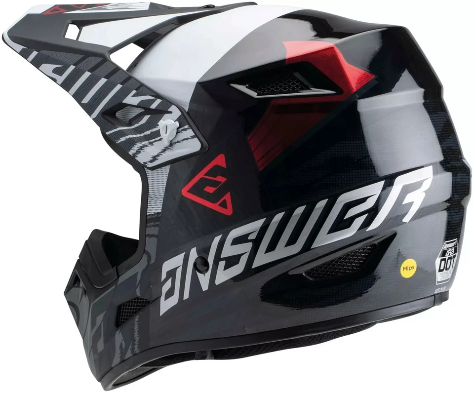 Answer Racing AR3 Ronin Motorcycle Helmet Black/Red MX Off-road ATV BMX MTB XL - Image 2 of 2