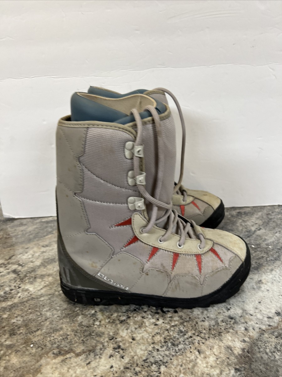 Vintage Burton Moto Snowboard Boots Gray Orange Snowboarding Snow