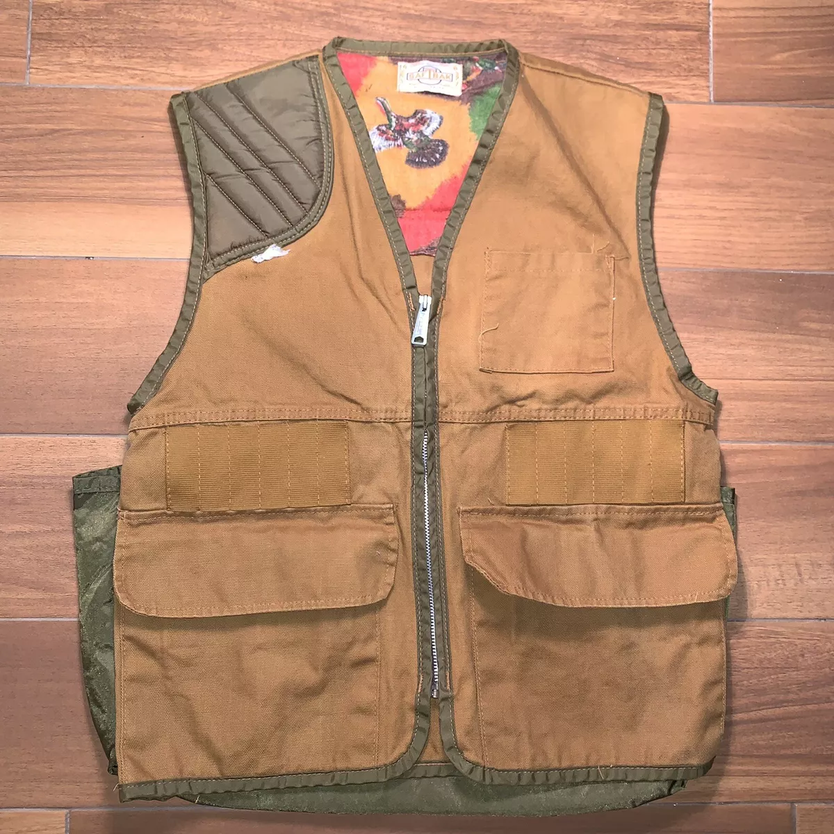 Vtg Mens SAFTBAK Hunting Vest 25x20 Back Game Pouch Shoulder Pad