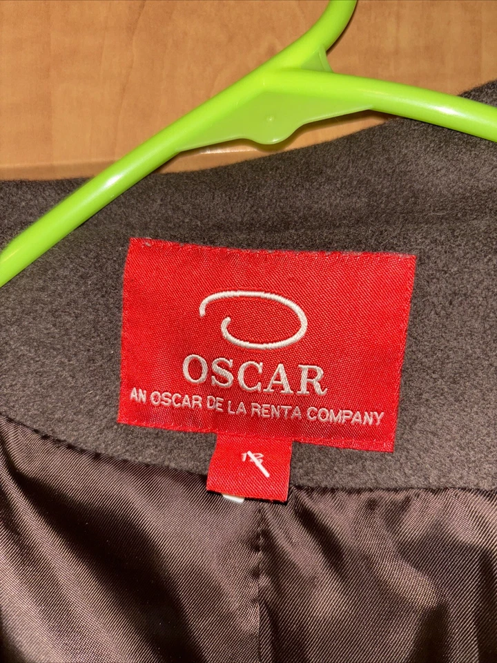 Abrigo largo de lana para mujer Oscar De La Renta talla 12 abrigo de vestir de invierno de diseñador Foto 2 de 4