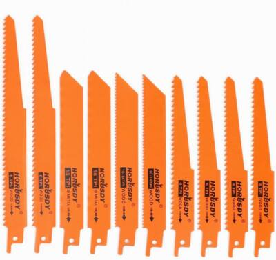 HORUSDY Reciprocating Saw Blades | 10pc Set Electric Metal Wood Pruning 1/2''