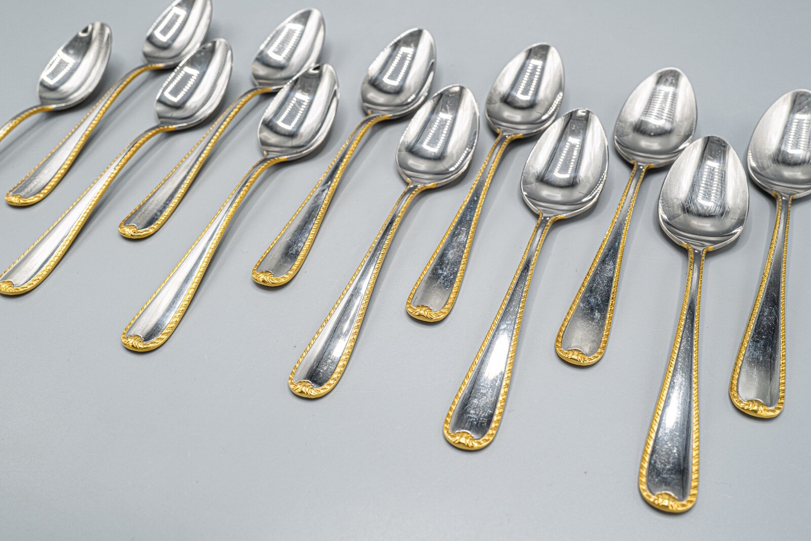 Gorham Golden Ribbon Edge Stainless Steel Flatware Service 1263 Pc