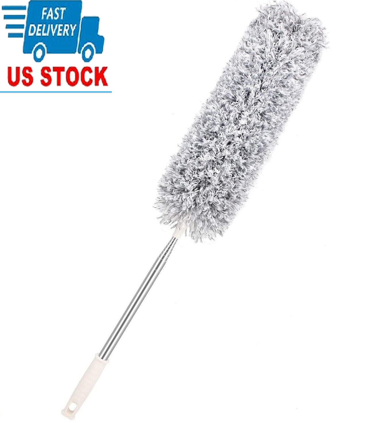 Extendable Bendable Microfiber Duster with Soft Cleaning Brush