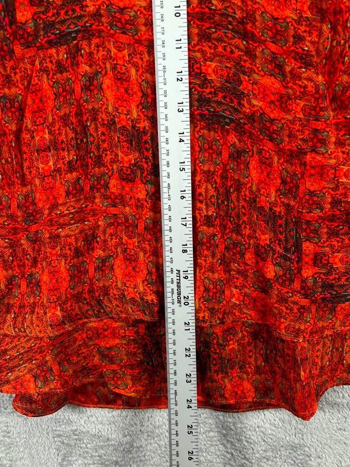 Blusa sin mangas sedosa tribal naranja mandarina boho sin mangas para mujer Foto 3 de 4