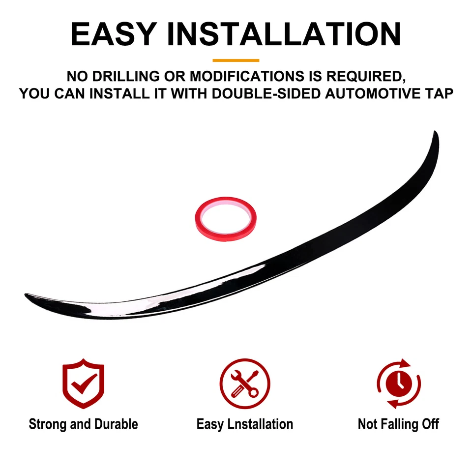 Spoiler traseiro Highkick asa asa brilho preto para 12-18 BMW 3 Series F30 M3 F80 - Imagem 3 de 4