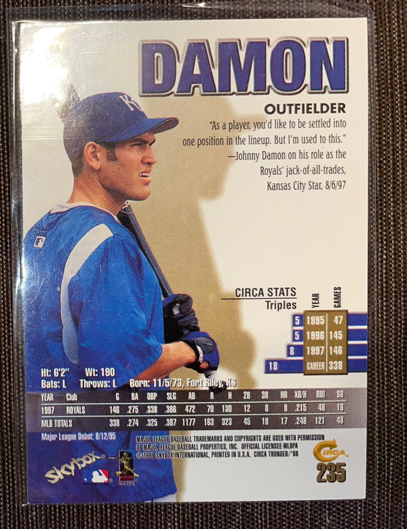 1998 Skybox Circa Thunder Johnny Damon #235 | eBay
