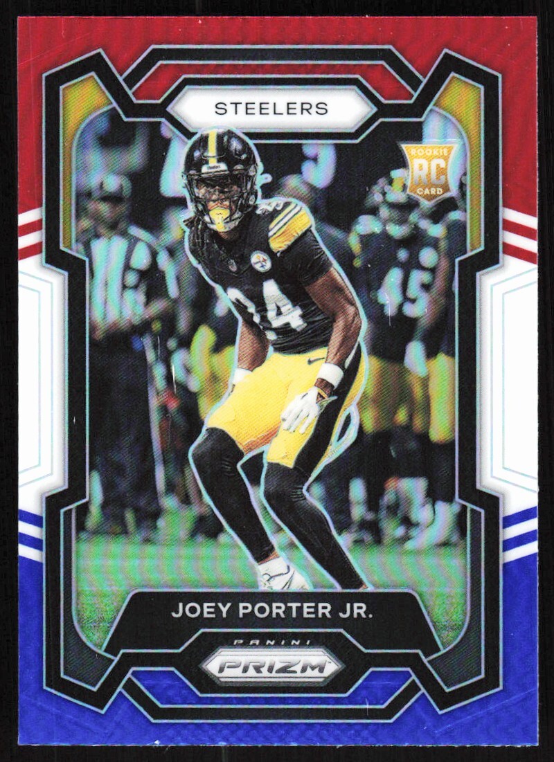 2023 Prizm Red White Blue Prizms Joey Porter Jr. Rookie Pittsburgh Steelers #386