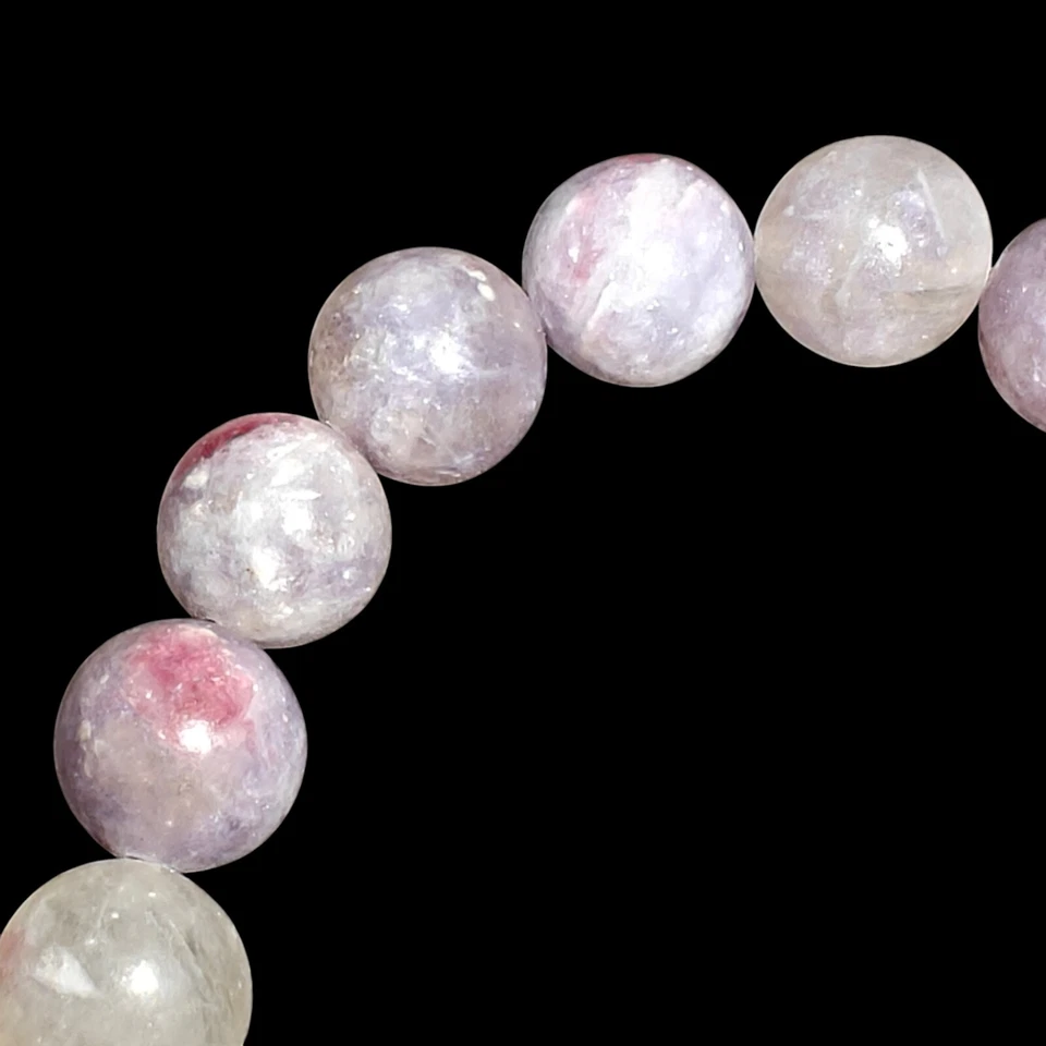 Pulsera Curativa Cristal Cuarzo Turmalina Rosa Piedras Naturales 10mm Foto 4 de 4