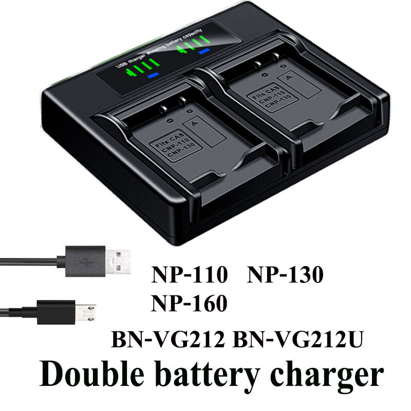 Dual Battery Charger For CASIO Exilim EX-ZR15RD ZR20WE Z2000
