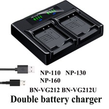 Dual Battery Charger For CASIO Exilim EX-FC500S ZR50 ZR55 ZR60 ZR65 ZR70 ZS220