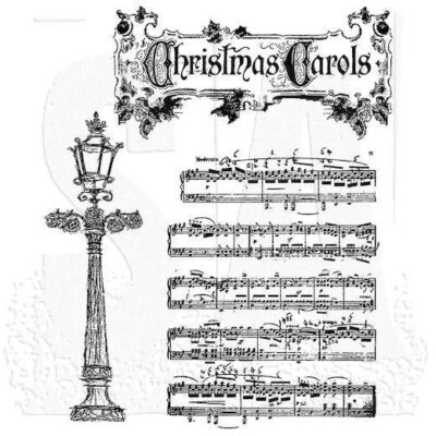 Tim Holtz Stampers Anonymous ''FESTIVE SOUNDS'' Rubber Cling Stamp Set CMS048