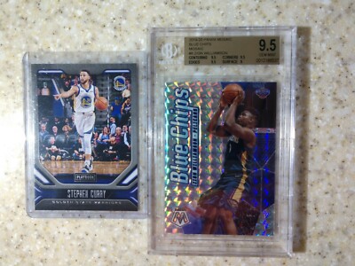 2019 Mosaic Blue Chips Zion Williamson Silver RC BGS 9.5 &Stephen Curry Playbook