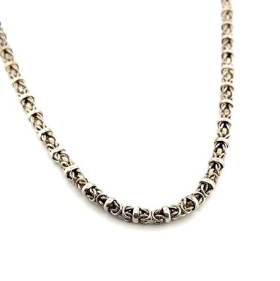20 Zoll x 6,5 mm schwere 925 Sterlingsilber byzantinische Kette Haken Verschluss Halskette 62 g