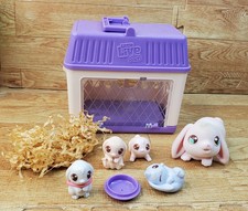 Little Live Pets Bunny Family Mini Interactive Toy Set Hutch Animal Purple