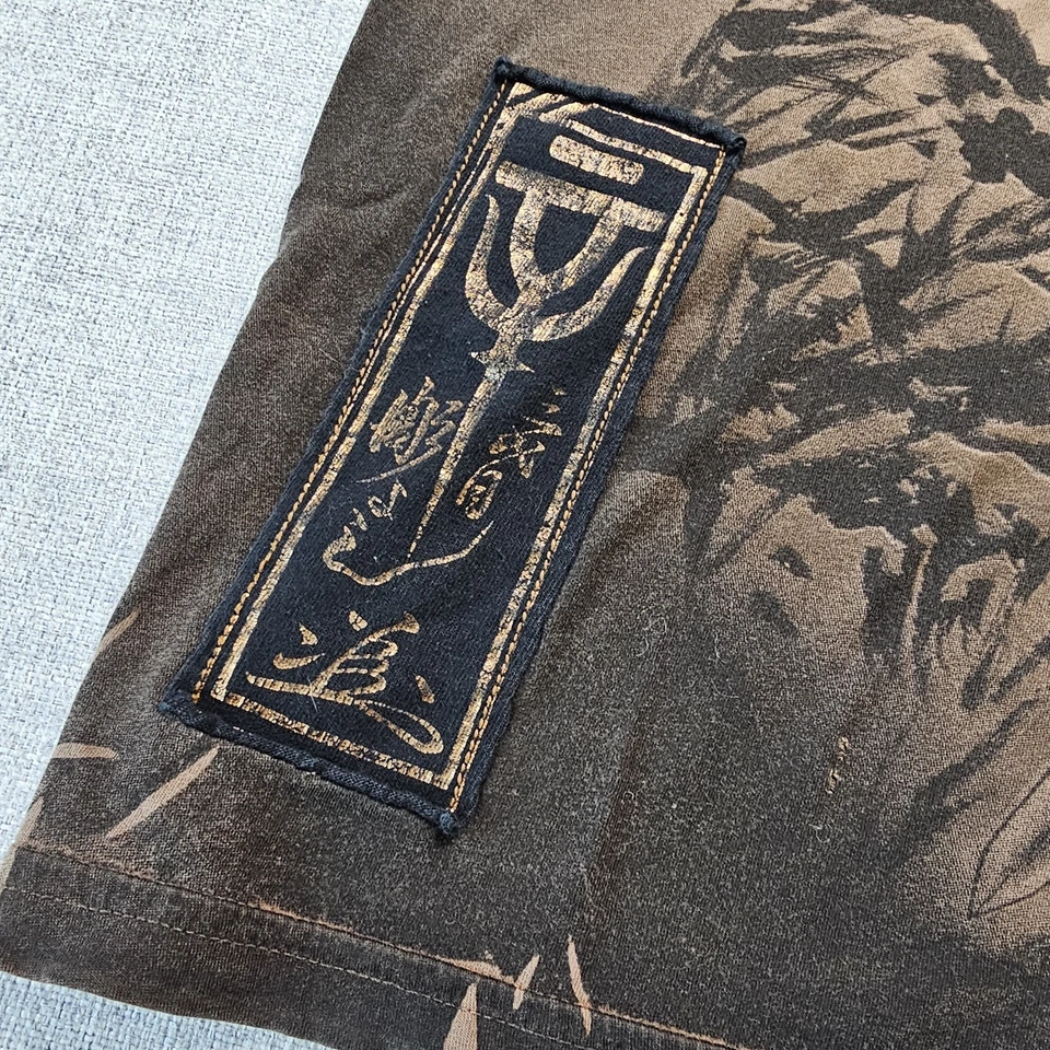 Affliction T 恤小号 Horiyoshi Heroes & Demons 棕色图形印花纹身 — 第 3/4 张图片