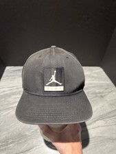 Jump Man Air Jordan Hat Cap SnapBack Black White Nike Adjustable Faded Black