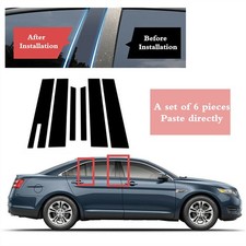 Fits Ford Taurus Keyless 2010-2019 6x Glossy Piano Black Pillar Posts Door Trim