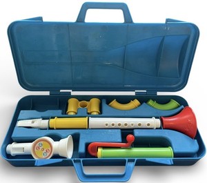 Vintage Fisher-Price Music Maker Band Instrument Set With Carry Case
