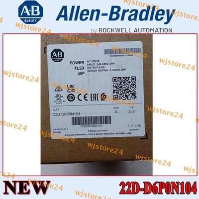 Factory Sealed NEW PLC 22D-D6P0N104 PowerFlex 40P- 2.2 kW (3 HP) AC Drive