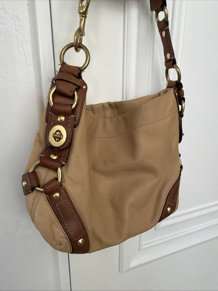 COACH Y2K Vintage Carly Large Tan Slouchy Hobo Bag Leather Shoulder Purse - Image 3 of 4