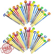 Etmact 50 Cartoon Animal Pencils w/ Erasers, Kids Party Favors