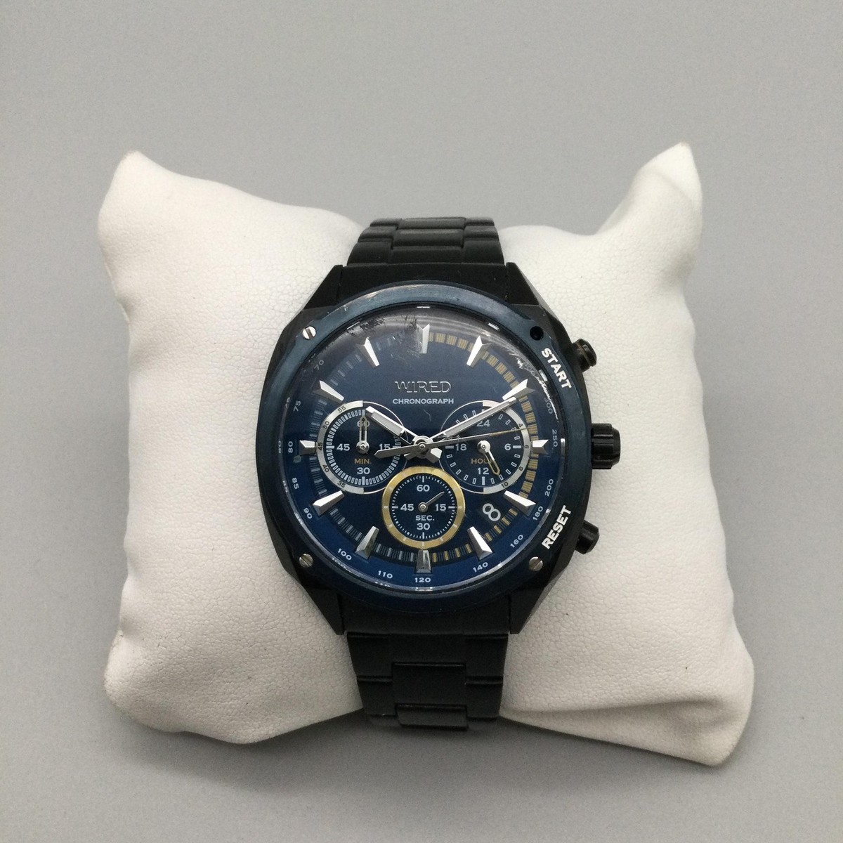Seiko Wired Mens Watch 43mm Blue Dial VK63-KJB0 Chronograph New