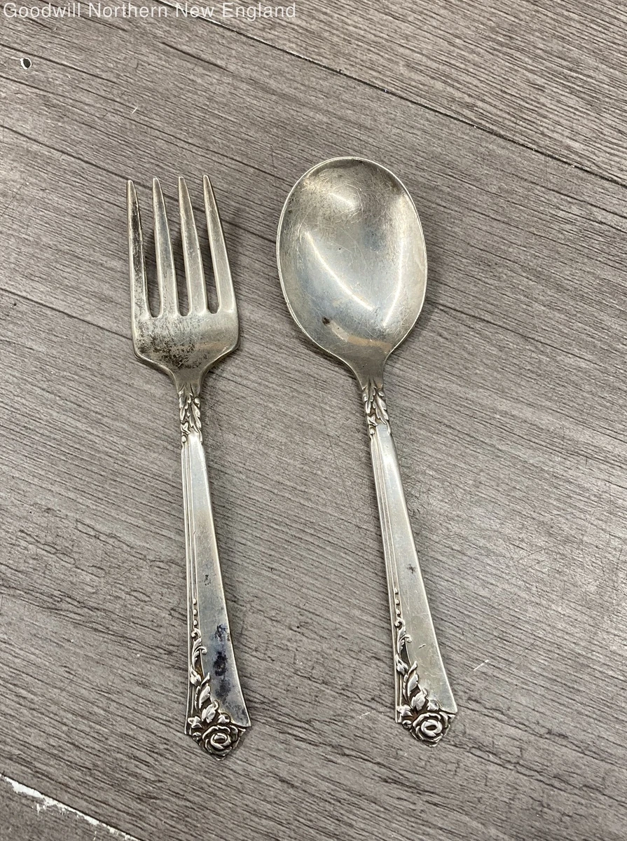   ROSE フォーク STERLING 925 銀製 Damask Rose Fork Antique US Sterling Silver for sale | eBay
