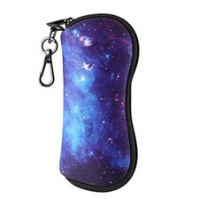 Sunglasses Case, Ultra Light Portable Neoprene Zipper Glasses Galaxy Blue Case