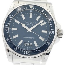 GUCCI 136.2/YA136203 Dive Date Quartz Men's Excellent Condition With Original Bo