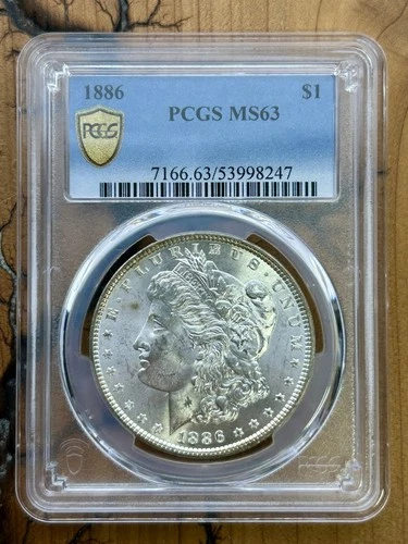 1886 PCGS MS63 Morgan Silver Dollar $1 Uncirculated Coin