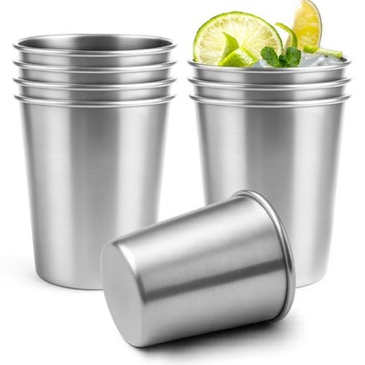 Luxgola 8 Pack 8oz Stainless Steel Stacking Pint Cups - Beer, Juice, Camping