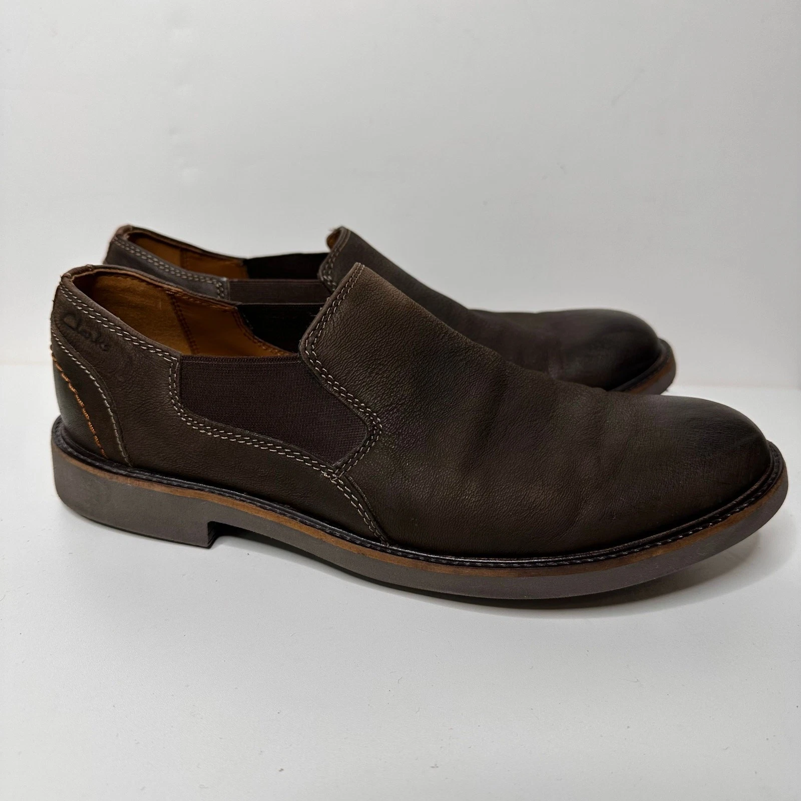 Scarpe eleganti mocassino uomo Clarks Collection slip on marrone casual pelle comode 9