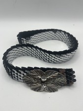 Vintage Woman's Silver Metal Fish Scale Belt, measures 40" XL 