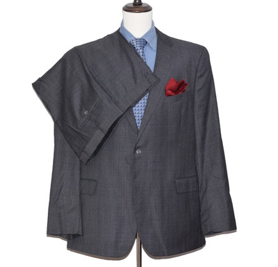 Joseph Abboud x Loro Piana Big mens 2pc Plaid Check Suit Size 48-L Pant 42x32