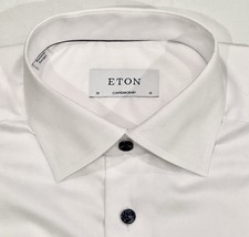 425 NWT ETON DRESS SHIRT S 15 38 CONTEMPORARY FIT WHITE PEARLY BLUE BUTTONS