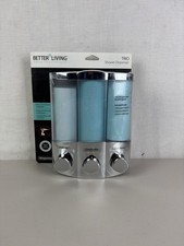 Better Living 3-Shower Liquid Dispenser Plastic Translucent Satin Silver