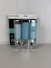 Better Living 3-Shower Liquid Dispenser Plastic Translucent Satin Silver