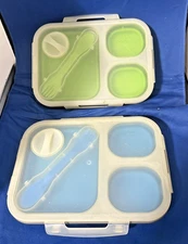 2 Eco Smart Planet Collapsible Meal Kits Green And Blue