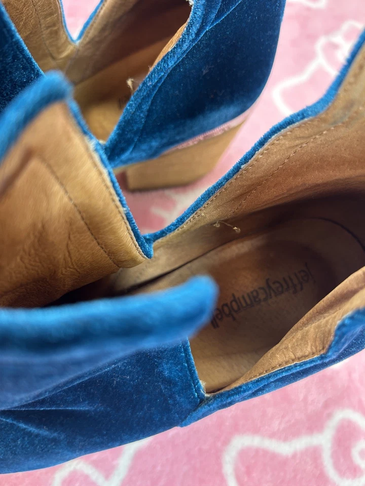 Jeffrey Campbell Mujer Talla 9.5 CROMWELL Western Botines Terciopelo  Foto 2 de 4