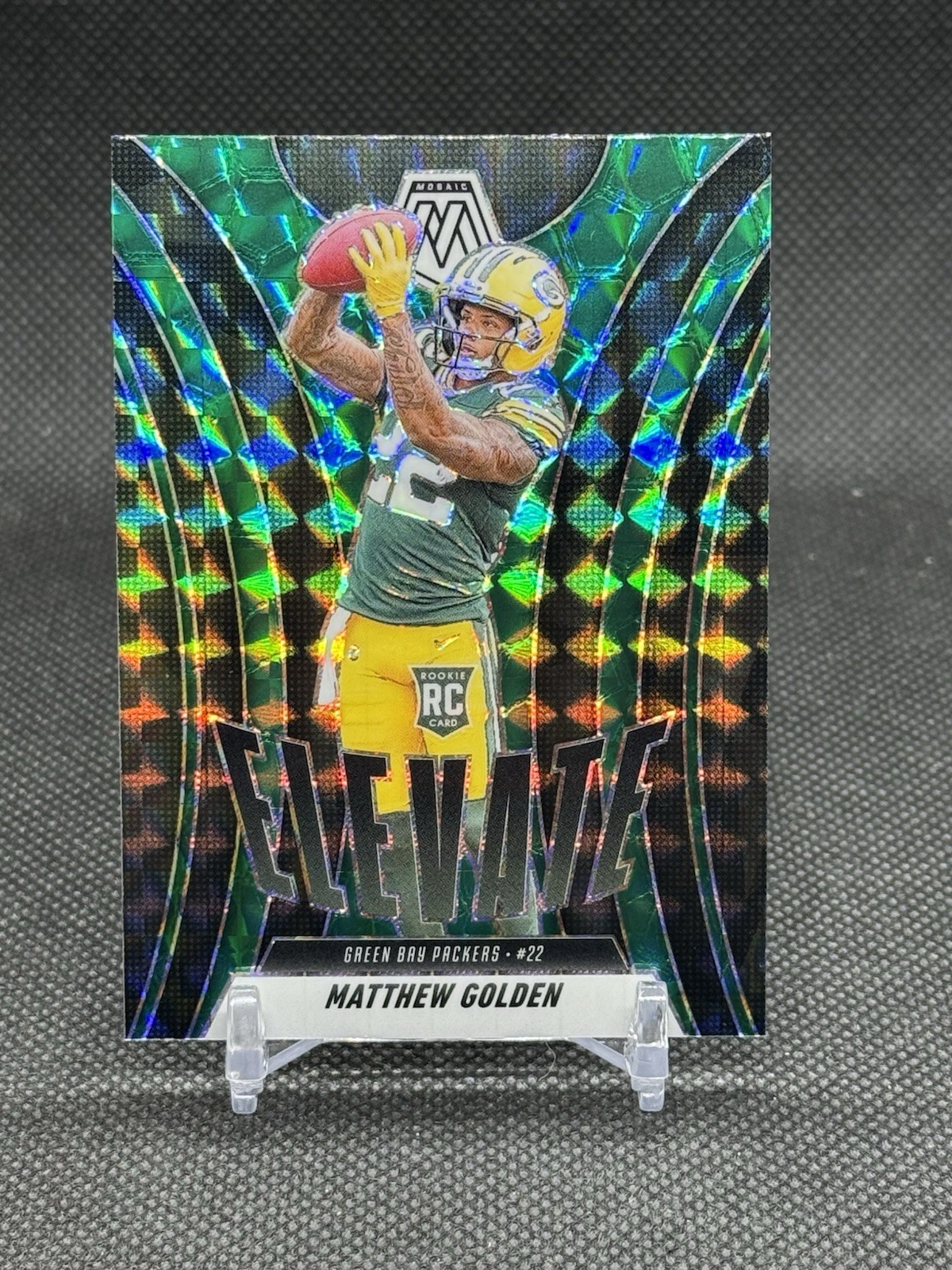 2025 Panini Mosaic - Elevate Matthew Golden #3 Green Mosaic Prizm (RC)