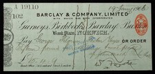 Great Britain Gurneys Birkbeck Barclays Cheque 190(6) - Norwich (N2602) - BA-CQ