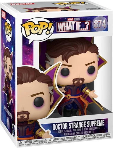 Funko POP! Marvel What If? Cómics de Doctor Strange Supreme #874 nuevos + protector casi nuevos