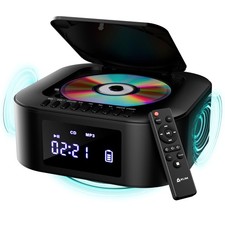 KLIM Boombox E1 - CD Player Portable Audio System + Extra BASS with Black 