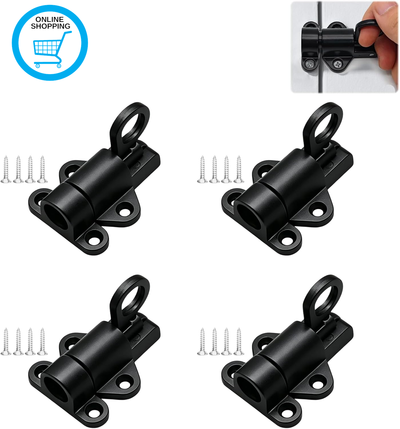 4Pcs Aluminium Alloy Door Latch, Sprung Attic Loft Ceiling Hatch Lock Catch Tool
