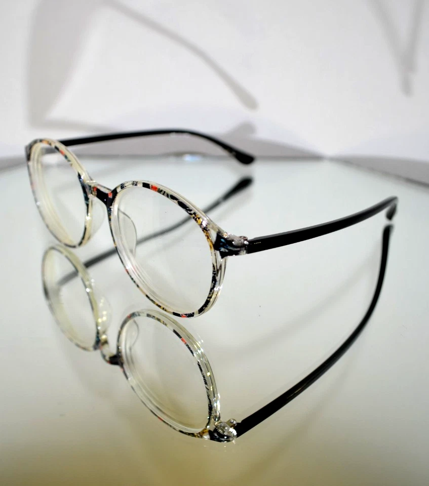 Zenni абстрактный узор очки черный/прозрачный круглый - Изображение 2 из 4