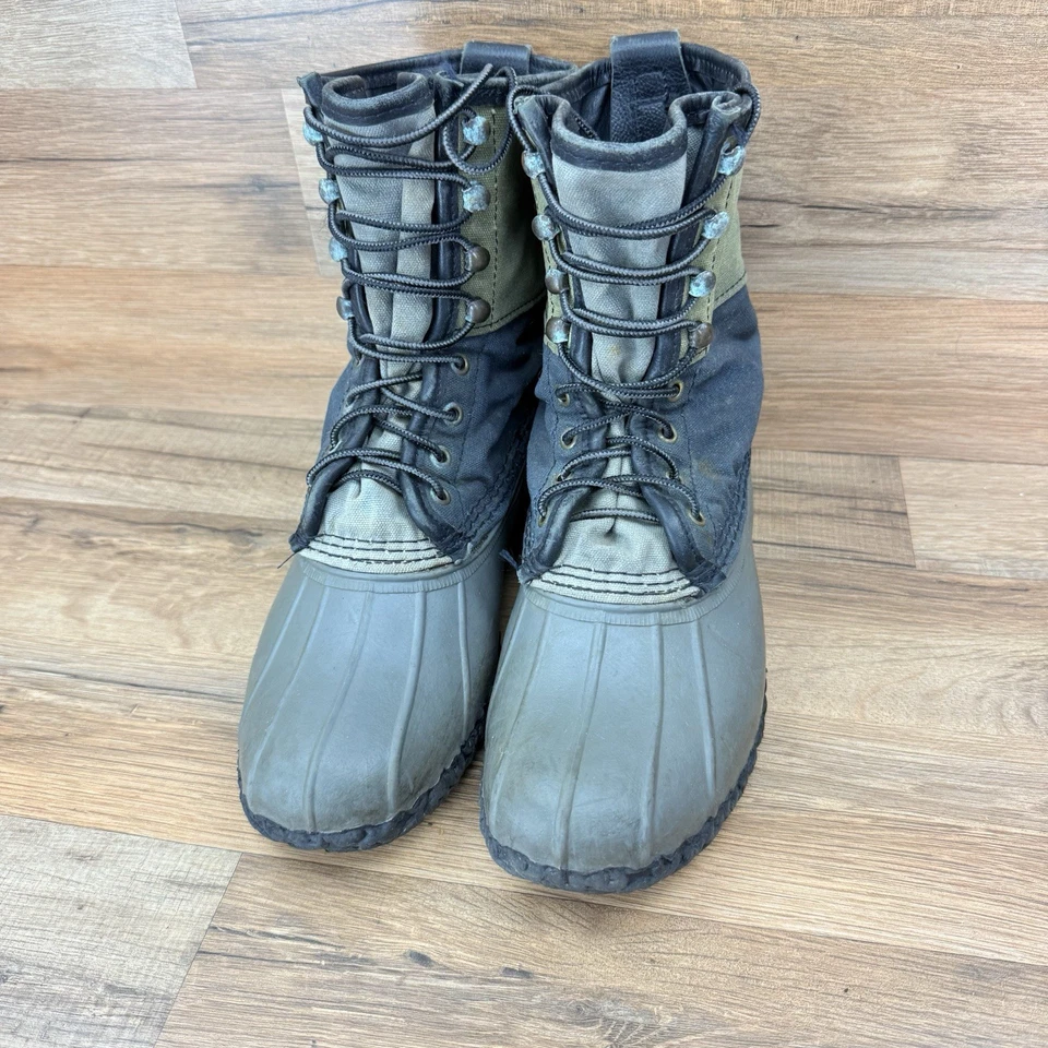 LL Bean ботинки женский размер 10 М утка ботинки вощеная холст и резиновый шнурует вверх ботинки - Изображение 2 из 4