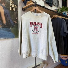 Vintage 90s Nebraska Huskers Embroidered Crewneck