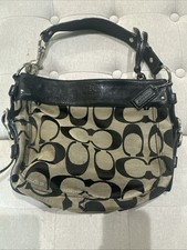 Coach Zoe Black Black Signature Jacquard Canvas Hobo Bag F12657